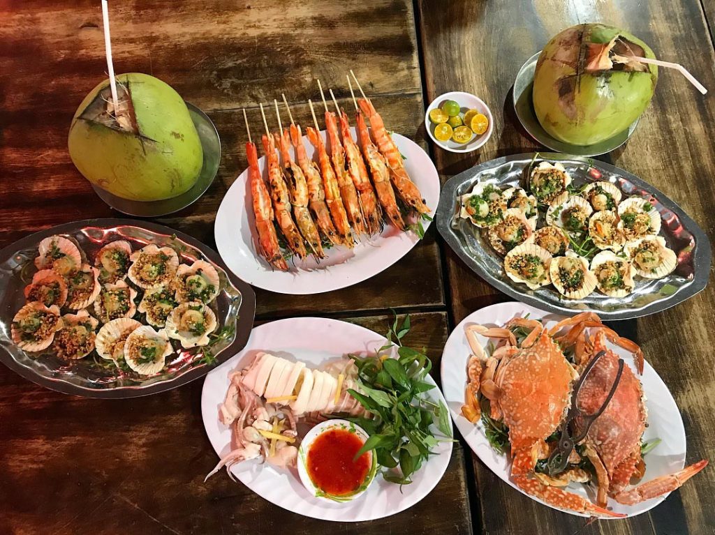 Hải sản tươi tại Gành Dầu và Rạch Vẹm