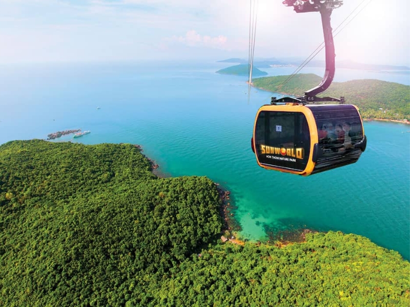 Cáp treo Hòn Thơm Phú Quốc kỷ lục thế giới mang lại tầm nhìn tuyệt đẹp cho khách du lịch đến Corona Casino Phú Quốc