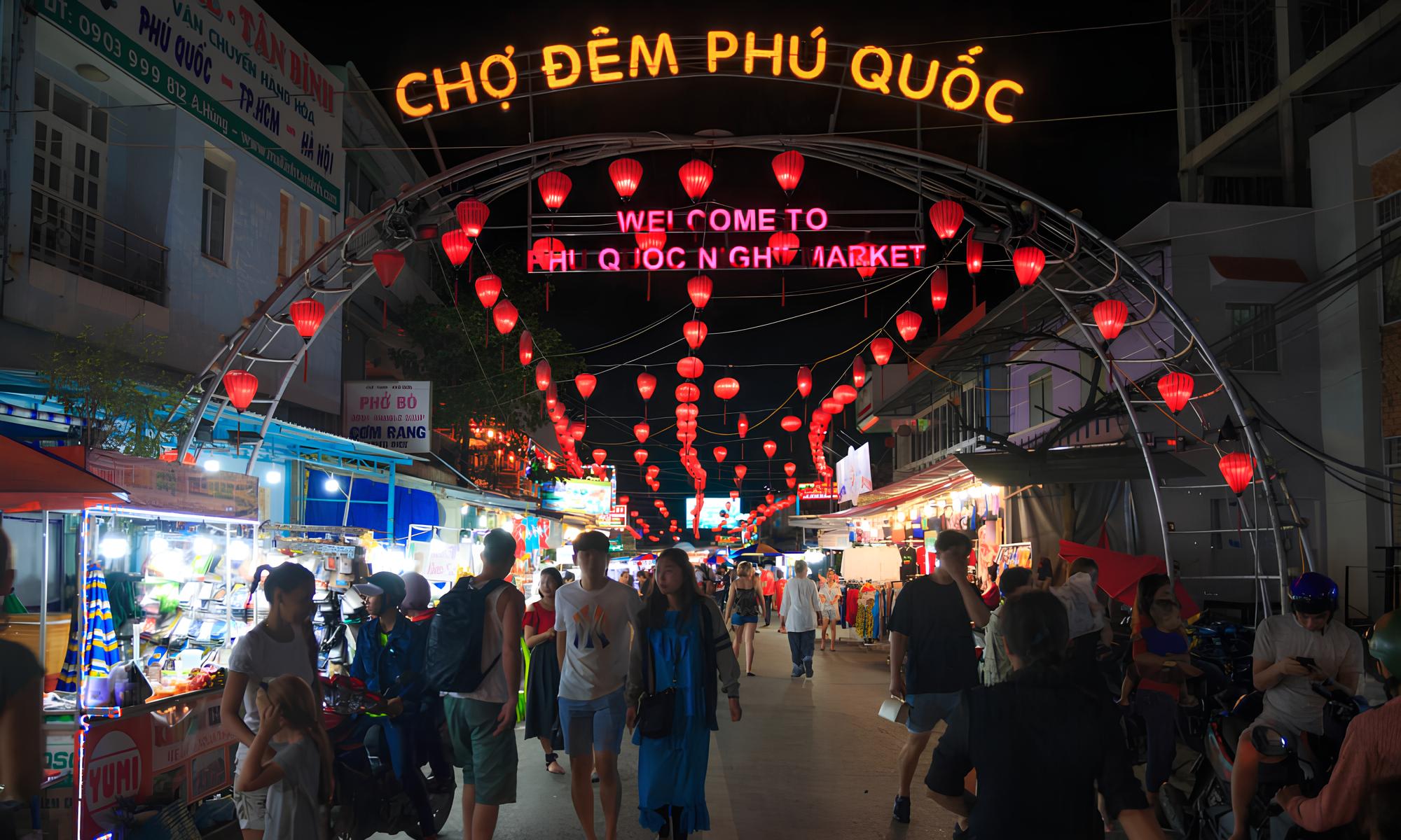Stroll down the lively night market split into two colorful sections Corona Casino Phu Quoc