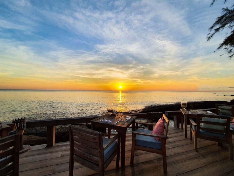 Romantic sunset view at Ong Lang Beach near Corona Casino Phu Quoc