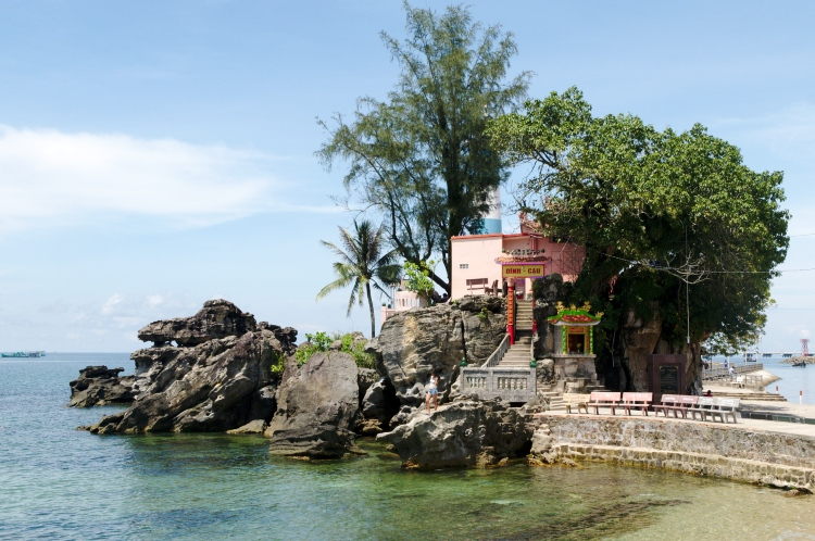 Sacred Dinh Cau Pagoda near Corona Casino Phu Quoc by the sea