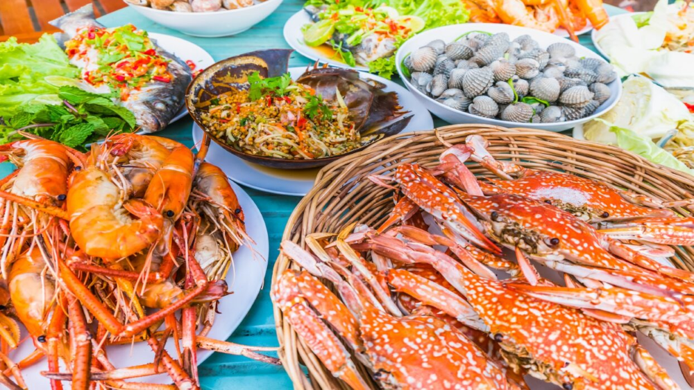 Savor grilled fish, crab, and shrimp at seafood eateries around Corona Casino Phu Quoc.