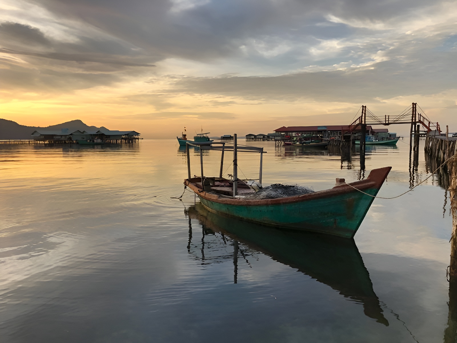 The colorful floating houses of Rach Vem Fishing Village a peaceful spot near Corona Casino Phu Quoc