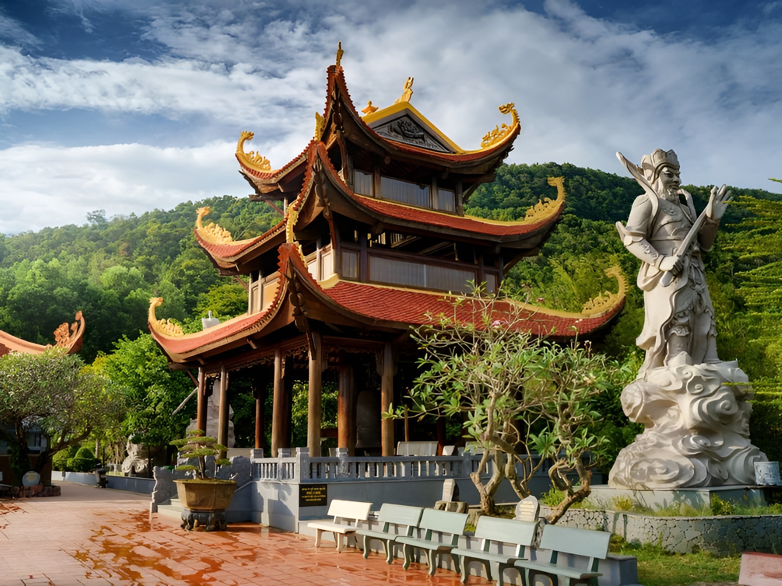 The magnificent ocean views from Ho Quoc Pagoda a tranquil spiritual site near Corona Casino Phu Quoc