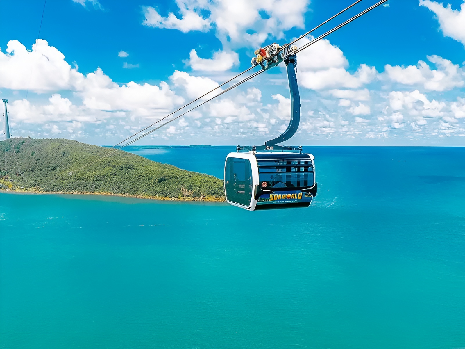 The massive structure of the Hon Thom Cable Car departing for the islands located a short distance from Corona Casino Phu Quoc