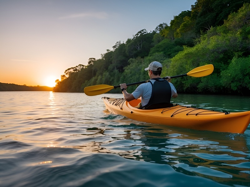 Paddlers observing guidelines for respecting marine life while kayaking Phu Quoc an essential eco-tip near Corona Casino Phu Quoc