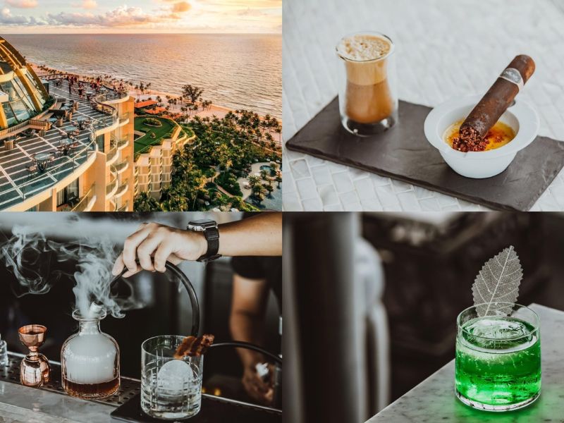 High angle shot showing the luxurious setting of INK 360 a premium nightlife spot accessible from Corona Casino Phu Quoc