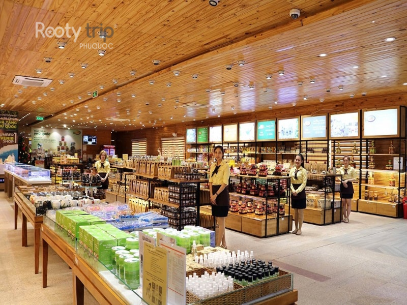 Finding last minute gifts at souvenir shops at resorts and Phu Quoc airport before flying out near Corona Casino Phu Quoc