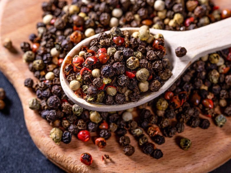 High quality mixed peppercorns from Phu Quoc grown on local farms a great souvenir for visitors near Corona Casino Phu Quoc