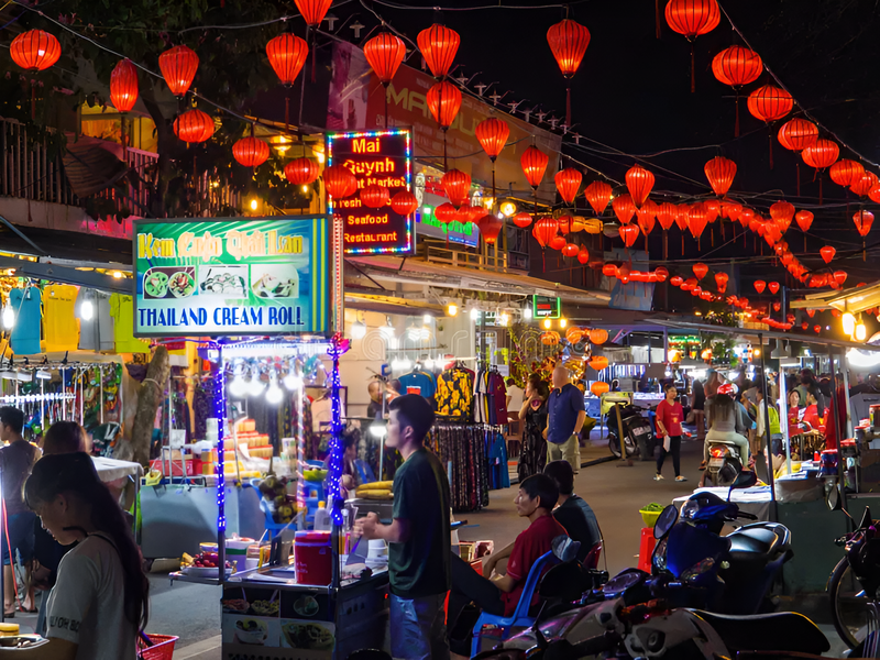 A close up of local delicacies and street food at the night market in Phu Quoc a must try culinary experience near Corona Casino Phu Quoc