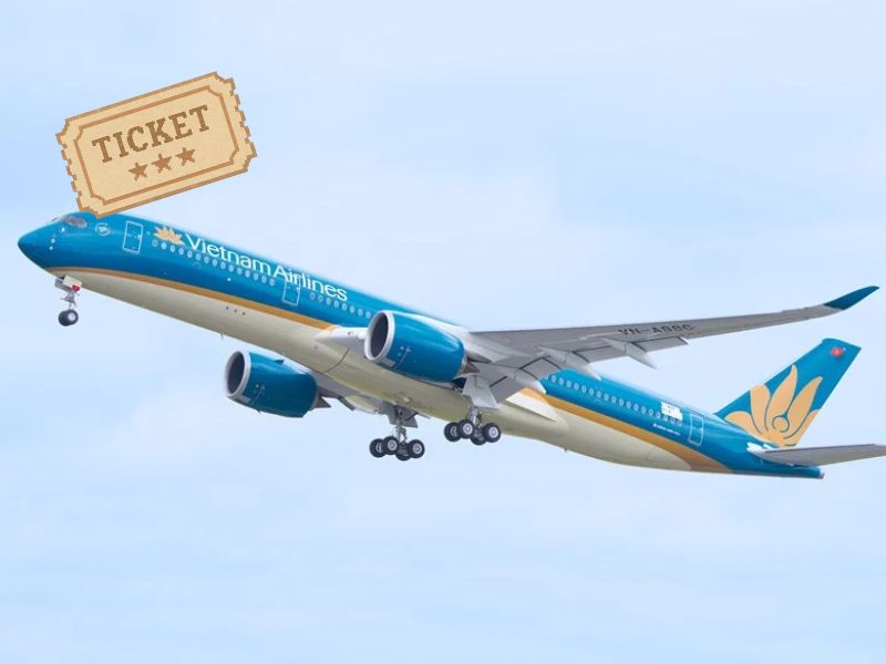 A traveler using a laptop to search for air tickets and online booking tools for flight reservations to visit the luxury Corona Casino Phu Quoc resort