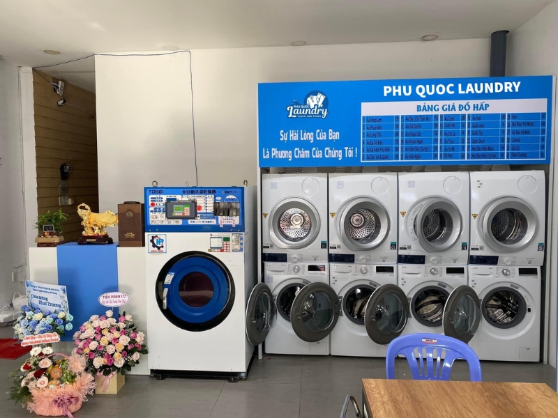 A photo of affordable full-service laundromats for bulk and daily clothes located near the luxury Corona Casino Phu Quoc resort