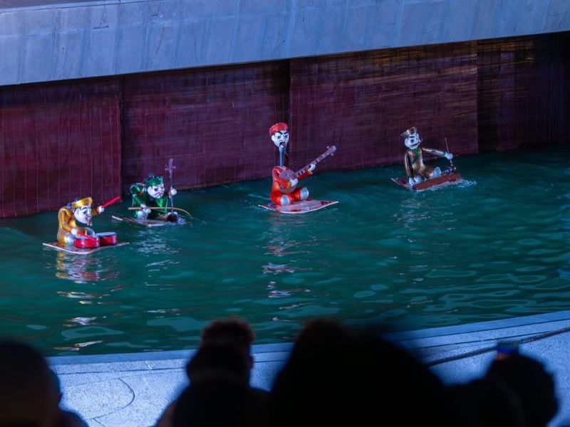 A captivating stage performance showing depictions of rural village life and wet-rice civilization for travelers visiting Corona Casino Phu Quoc