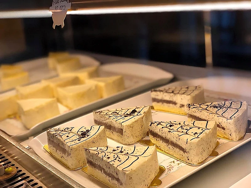 Pastry display at a local café, a perfect breakfast stop for guests of Corona Resort & Casino Phu Quoc