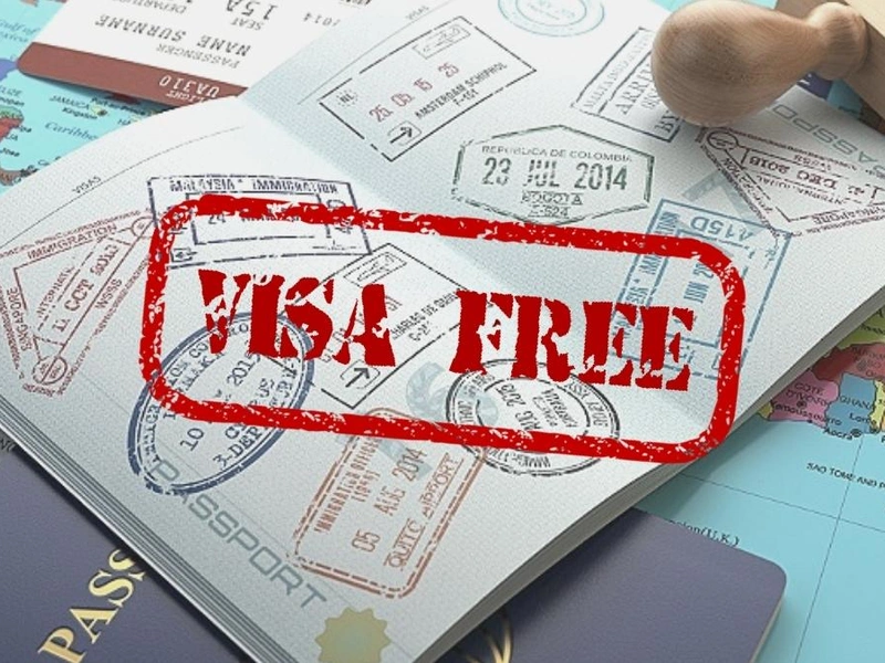 Visa-free entry policy stamp details inside passports near Corona Resort & Casino Phu Quoc
