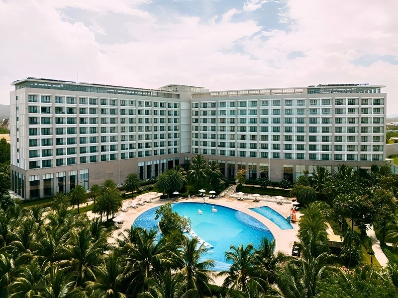 Resort swimming pool and luxury villa suites at Corona Resort & Casino Phu Quoc