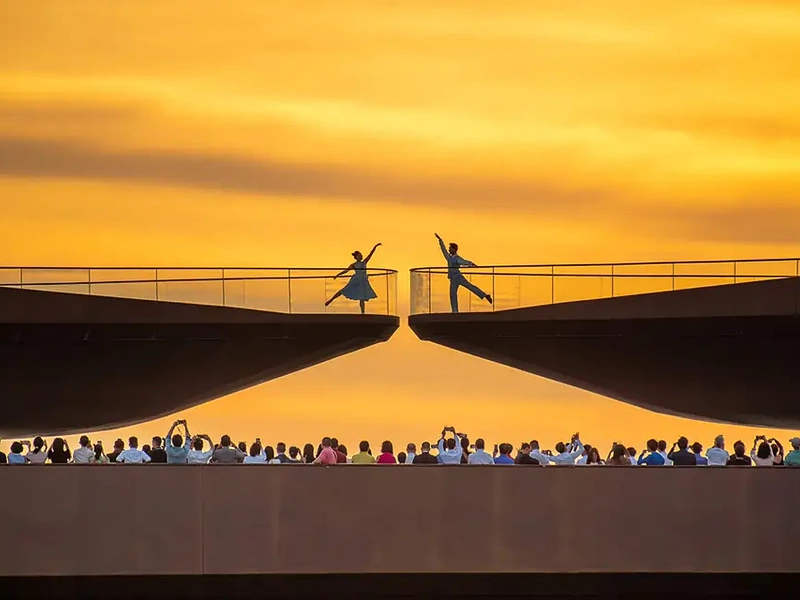 Kiss Bridge at Sunset Town during sunset, a famous scenic point near Corona Resort & Casino Phu Quoc