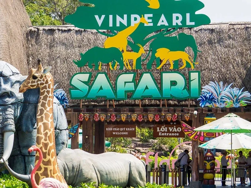The main entrance of Vinpearl Safari near Corona Resort & Casino Phu Quoc