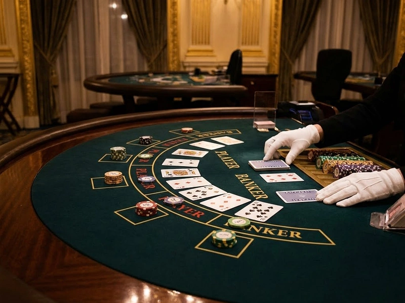 Bàn chơi Baccarat tiêu chuẩn quốc tế phục vụ du khách giải trí - Corona Resort & Casino Phú Quốc